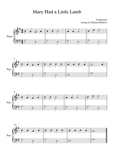 Mary Had a Little Lamb (arr. Roxana Belibou)