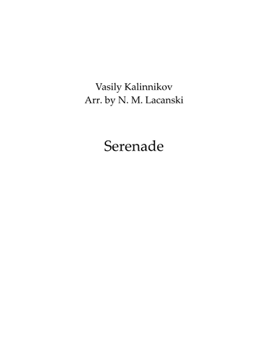 Serenade (arr. Nick Michael Lacanski)