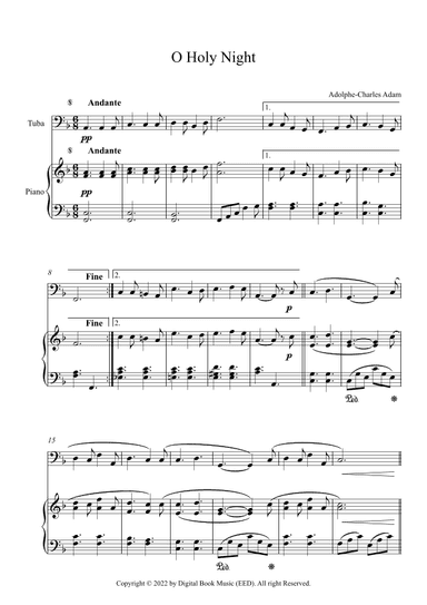 O Holy Night - Adolphe-Charles Adam (Tuba + Piano) (arr. Digital Book Music)