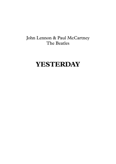 Yesterday (arr. Jope)