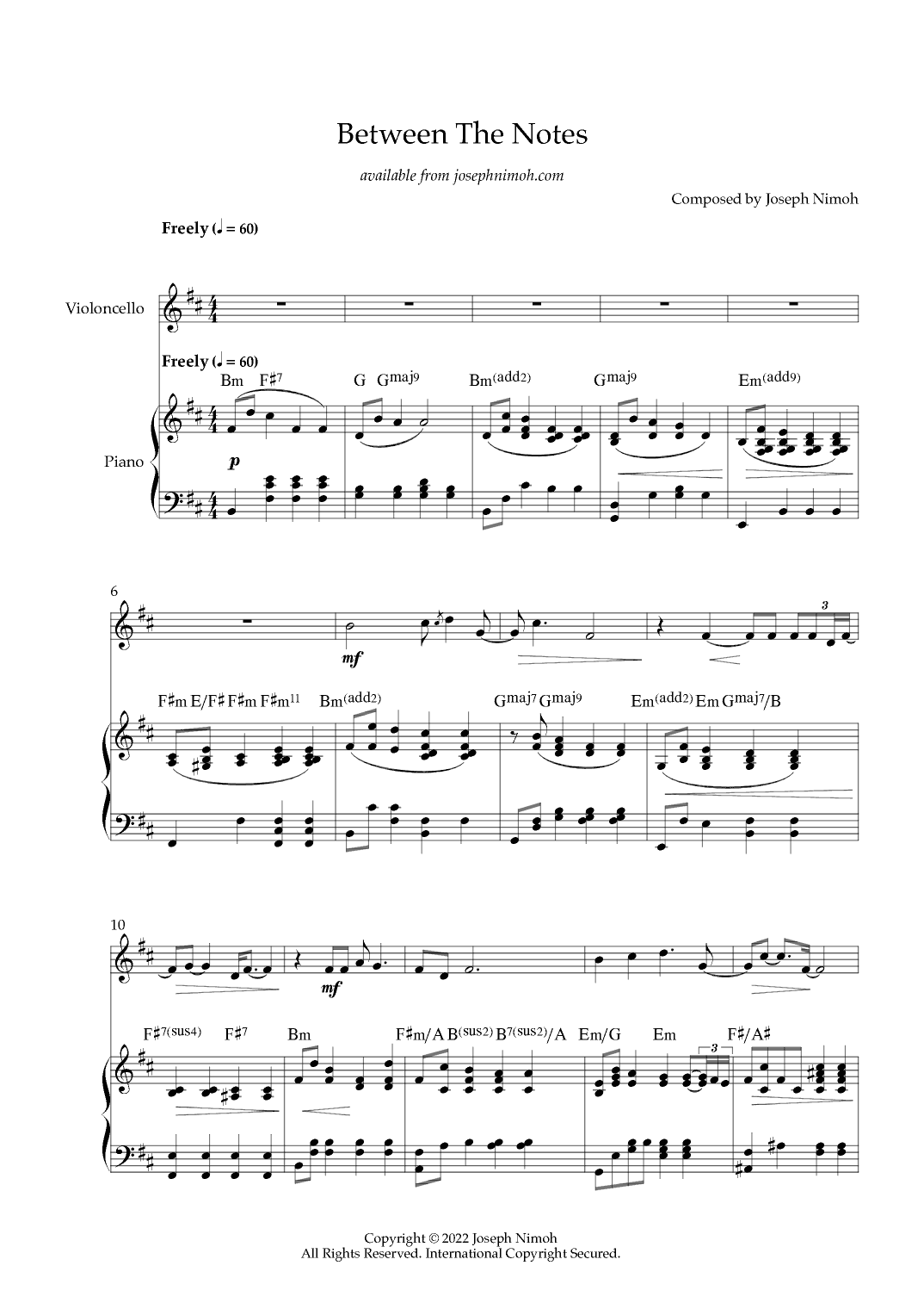 Between The Notes - Piano & Cello