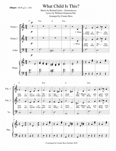 What Child is This? strings and piano (arr. Connie Boss)