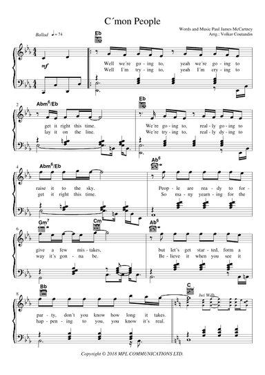 C Mon People (arr. Volker Coutandin)