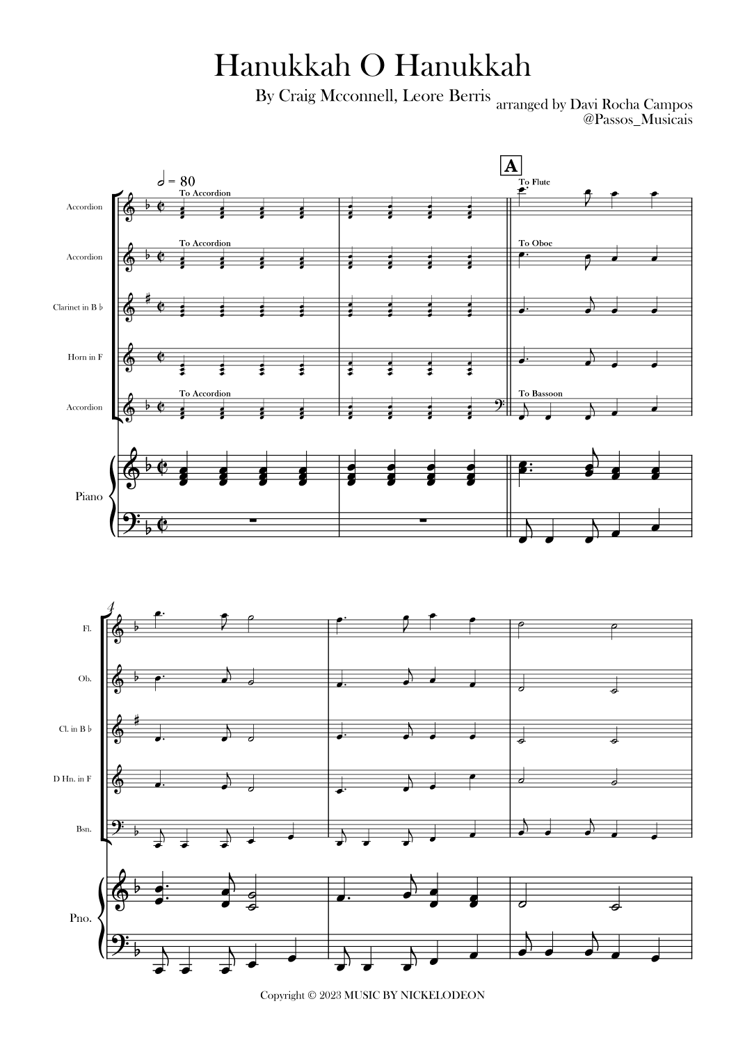 Hanukkah O Hanukkah (arr. Davi Rocha Campos)