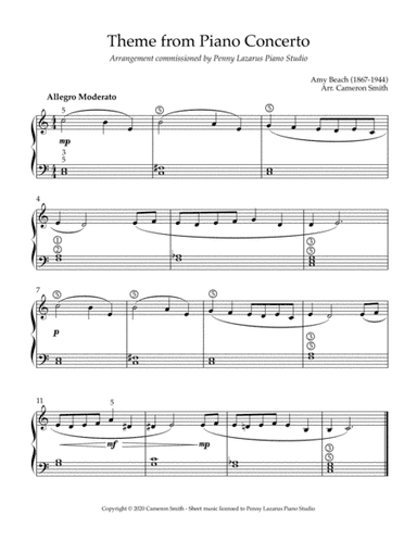 Theme from Piano Concerto - Level 2 piano arrangement (arr. Cameron Smith)
