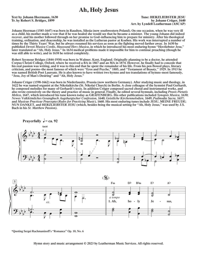 Ah, Holy Jesus (arr. Lyndell Leatherman)
