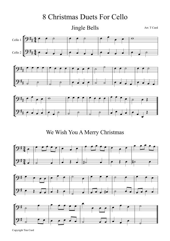 8 Christmas Duets for Cello (arr. Tim Curd)