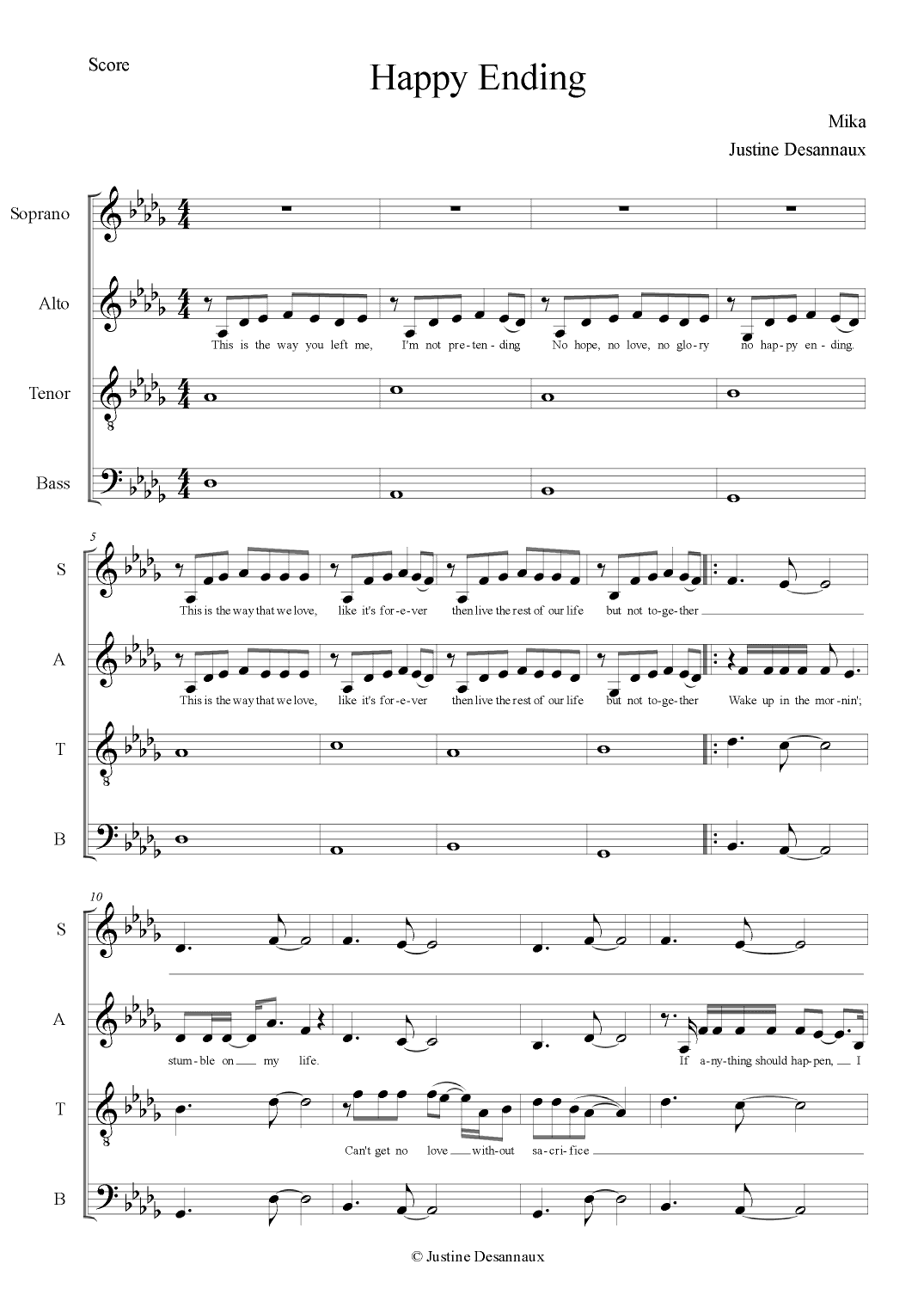 Happy Ending (arr. Justine Desannaux)