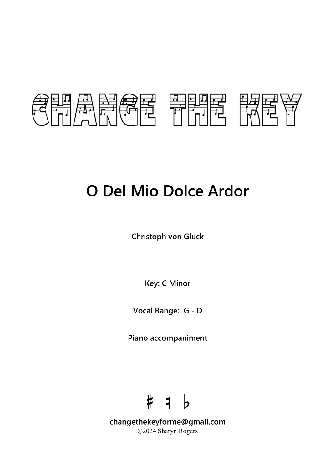 O del mio dolce ardor - C Minor (arr. Sharyn Rogers)