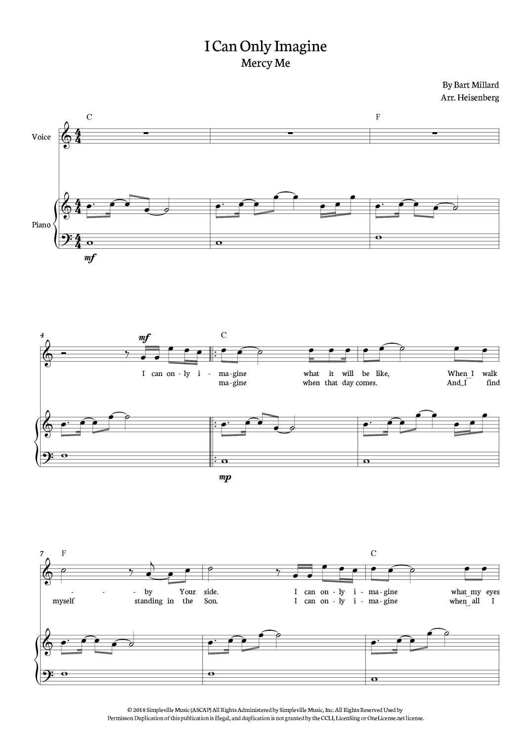 I Can Only Imagine (arr. Heisenberg)