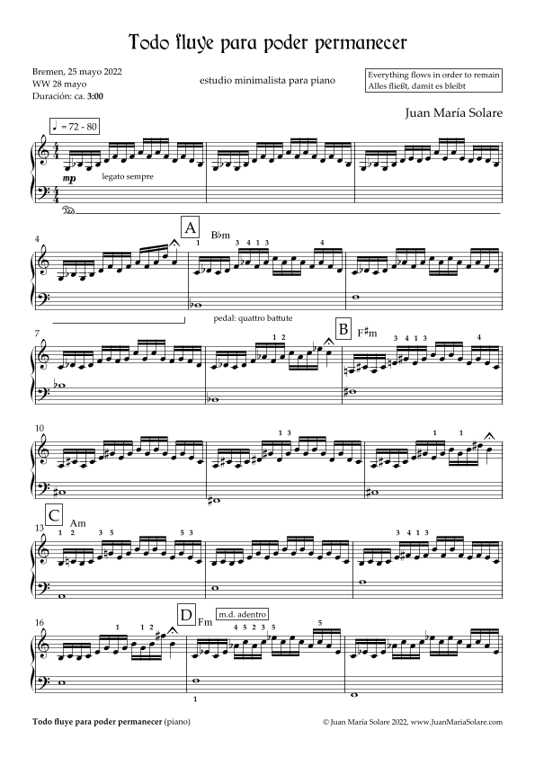 Todo fluye para poder permanecer [piano solo]