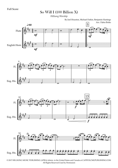 So Will I (100 Billion X) (arr. Fabio Britto)