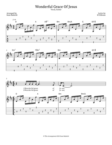 Wonderful Grace Of Jesus (arr. Sean Radecki)