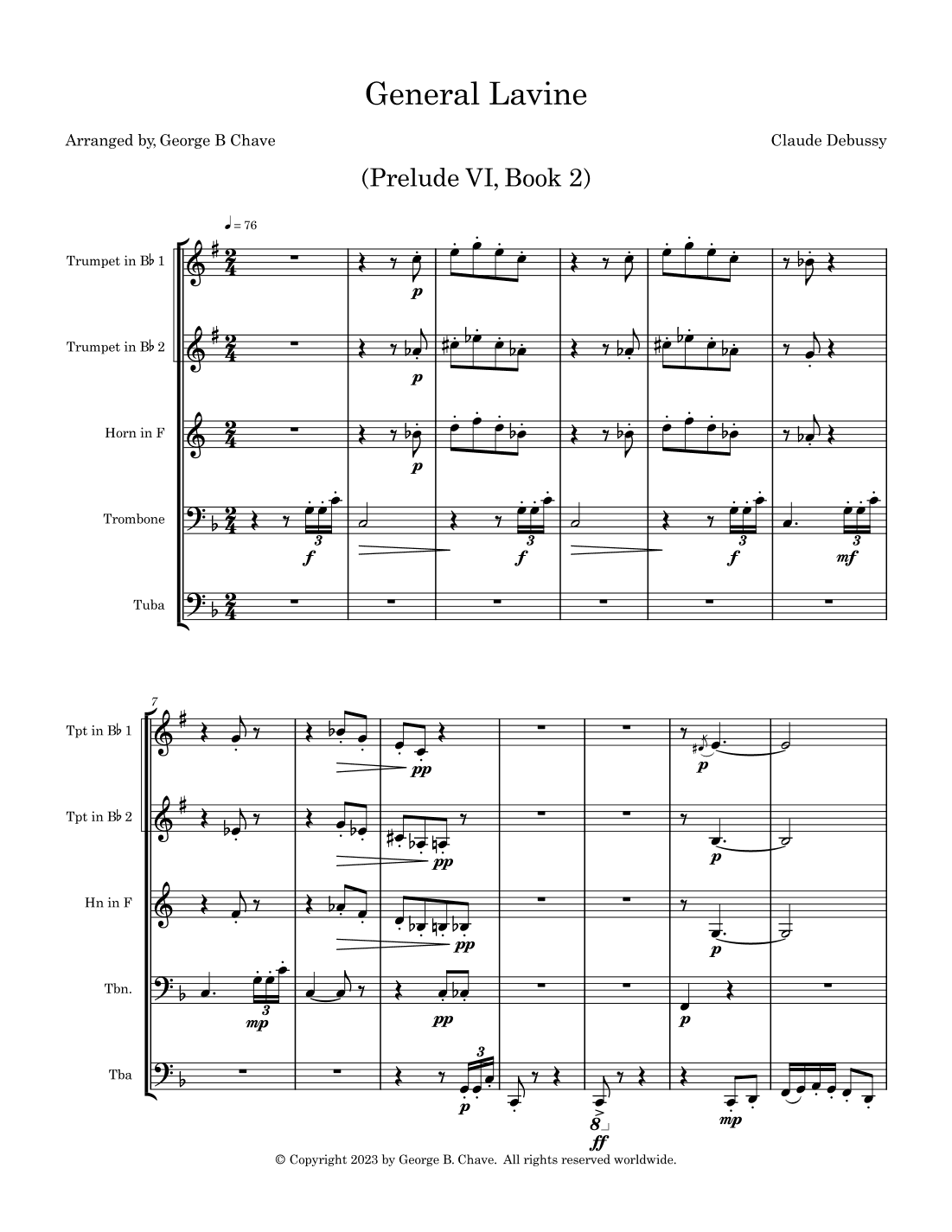 General Lavine (brass quintet) (arr. George B Chave)