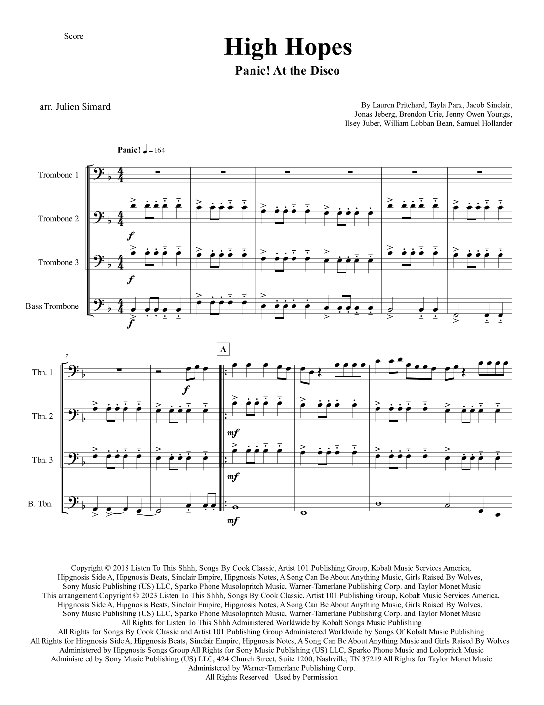 High Hopes (arr. Julien Simard)