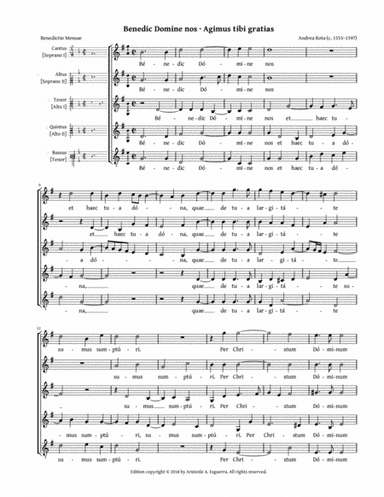 Benedic Domine nos · Agimus tibi gratias (Rota) - SSAAT (arr. Aristotle A. Esguerra)
