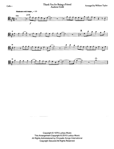 Thank You For Being A Friend (arr. William Taylor)