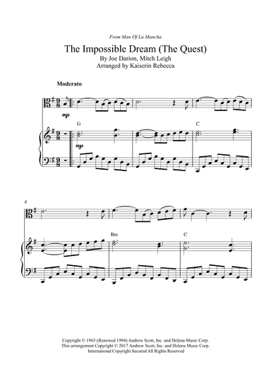 The Impossible Dream (the Quest) (arr. Kaiserin Rebecca)