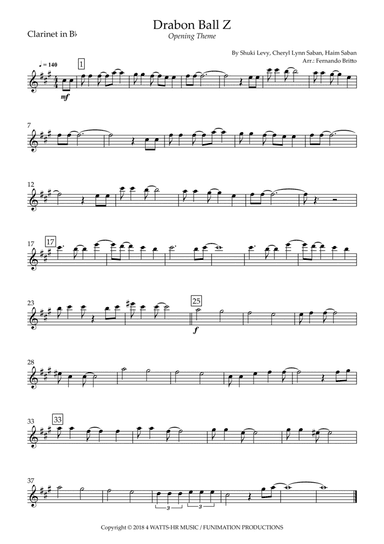 Dragon Ball Z Opening Theme (arr. Fernando Britto)