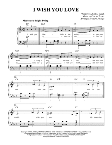 I Wish You Love (arr. Mark Phillips)