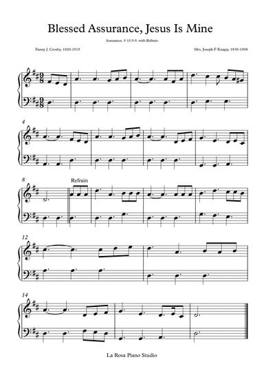 Blessed Assurance, Jesus Is Mine (arr. La Rosa Piano Studio)