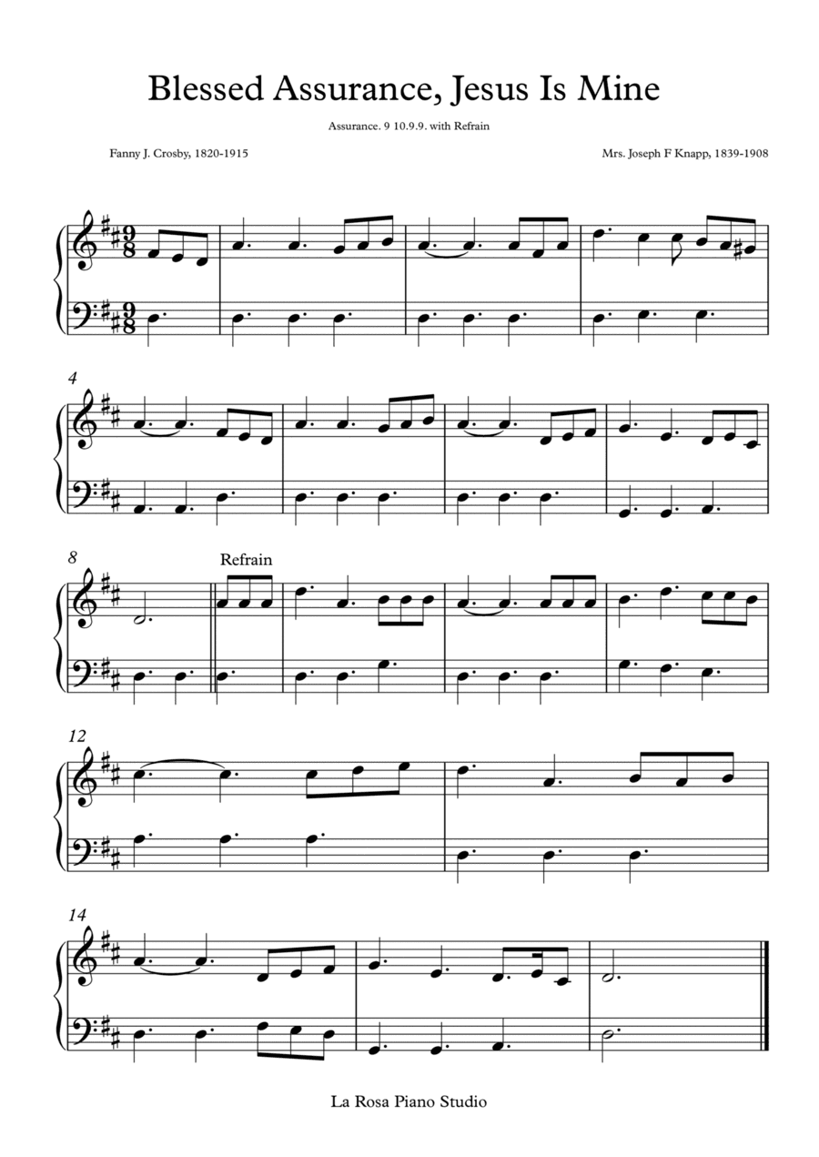Blessed Assurance, Jesus Is Mine (arr. La Rosa Piano Studio)