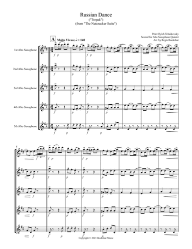 Russian Dance ("Trepak") (from "The Nutcracker Suite") (F) (Alto Saxophone Quintet) (arr. Regis Bookshar)