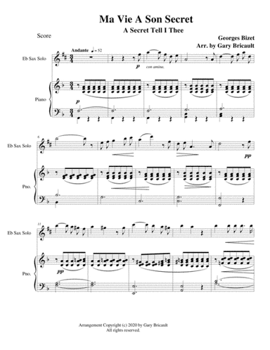 Ma Vie A Son Secret (A Secret Tell I Thee) (arr. Gary Bricault)