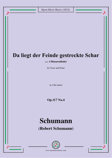 Schumann-Da liegt der Feinde gestreckte Schar,Op.117 No.4,in a flat minor (arr. OSM Press)