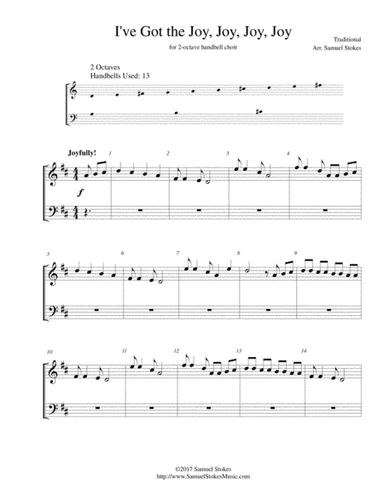 I've Got the Joy, Joy, Joy, Joy (Down in My Heart) - for 2-octave handbell choir (arr. Samuel Stokes)