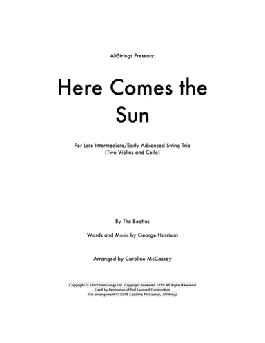 Here Comes The Sun (arr. Caroline McCaskey)