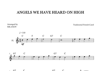 Angels We Have Heard on High | Christmas song | flute | easy beginner | Chords (arr. Milanov)