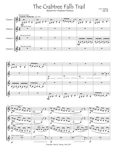 The Crabtree Falls Trail (Clarinet Quartet)