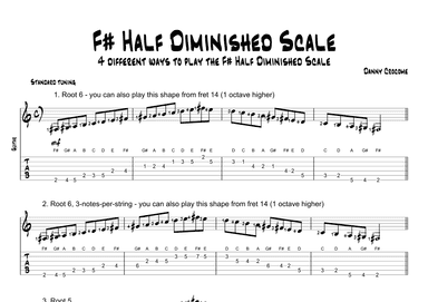 F# Half Diminished Scale (4 Ways to Play)