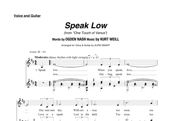 Speak Low (arr. Alpin Smart (transcription for voice and guitar))
