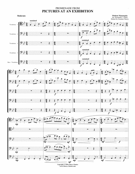 Promenade & Bydlo from "Pictures at an Exhibition" for Trombone Quintet (arr. Gehrs, Ken)