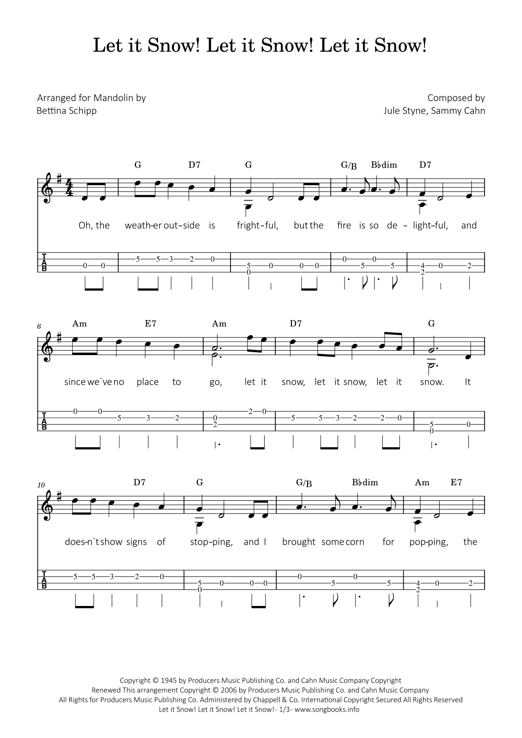 Let It Snow! Let It Snow! Let It Snow! (arr. Bettina Schipp)