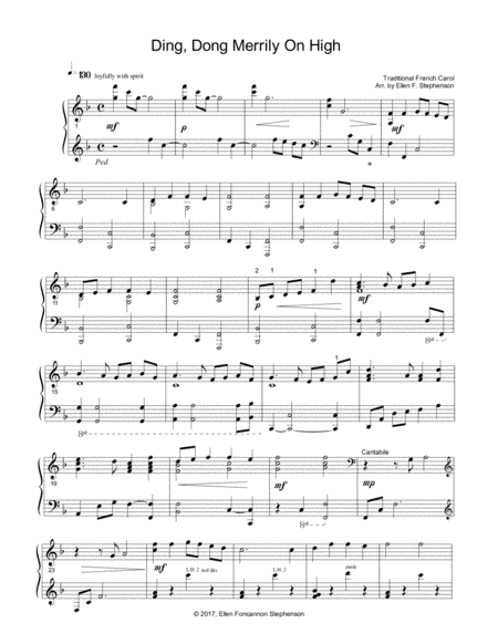 Ding Dong Merrily on High (solo) (arr. Ellen Foncannon Stephenson)