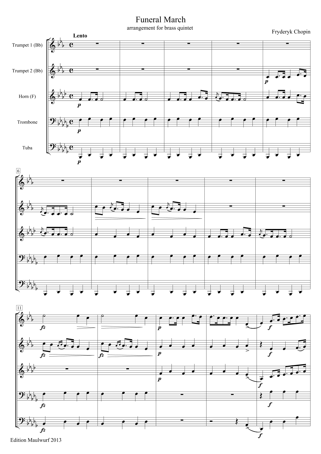 Funeral March (Chopin) (arr. Edition Maulwurf)