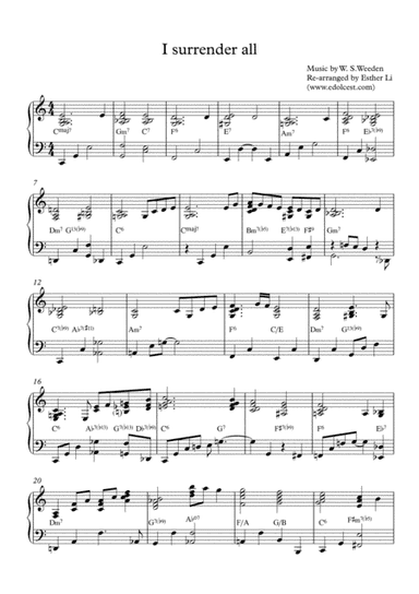 I surrender all (arr. Esther Lihj)