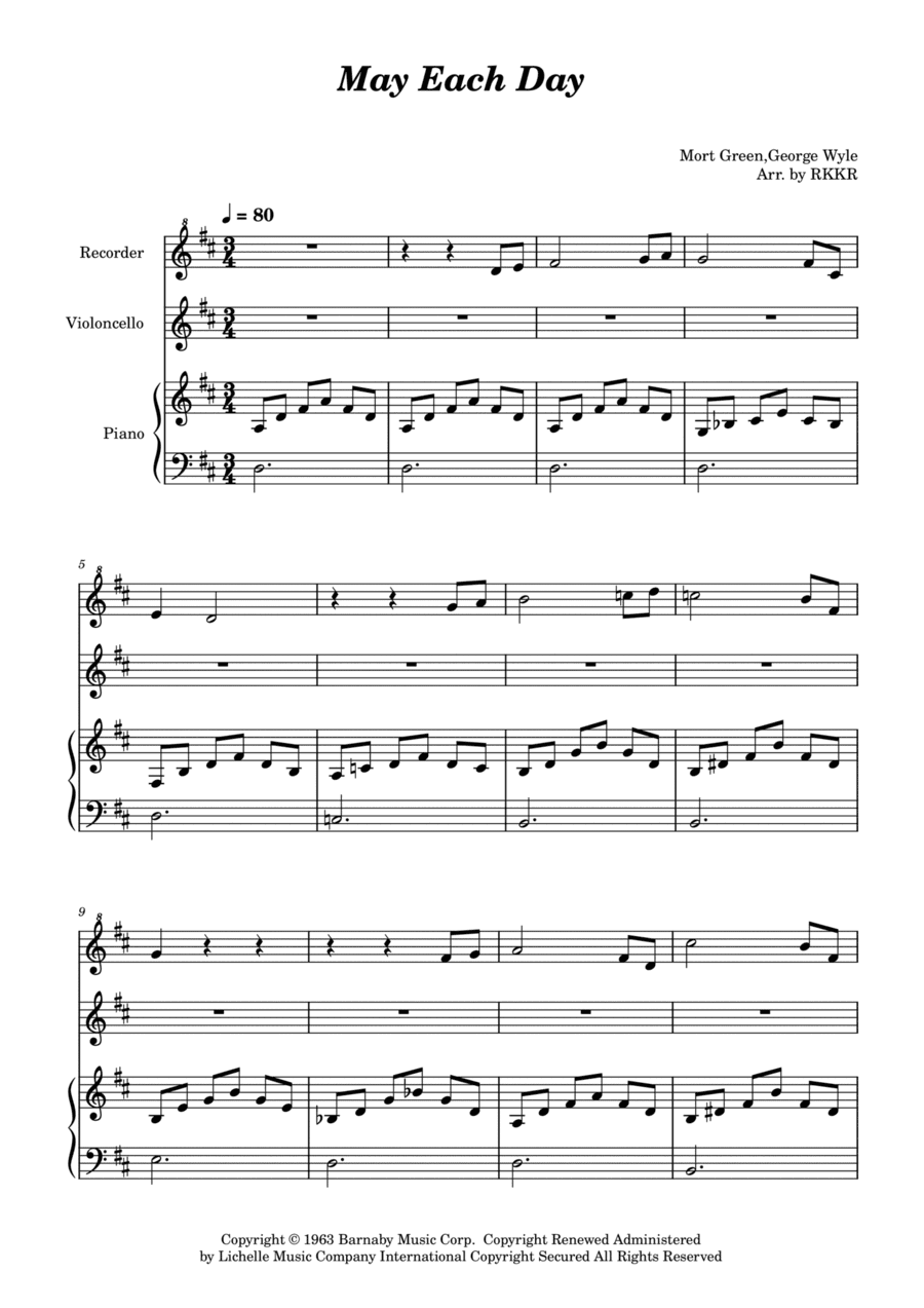May Each Day (arr. RKKR)