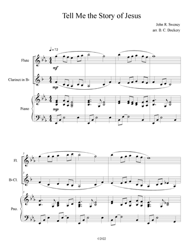 Tell Me the Story of Jesus (Flute and Clarinet Duet with Piano Accompaniment) (arr. B. C. Dockery)