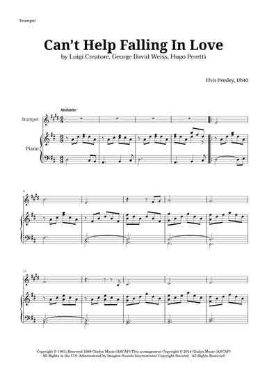 Can't Help Falling In Love (arr. Langanho)