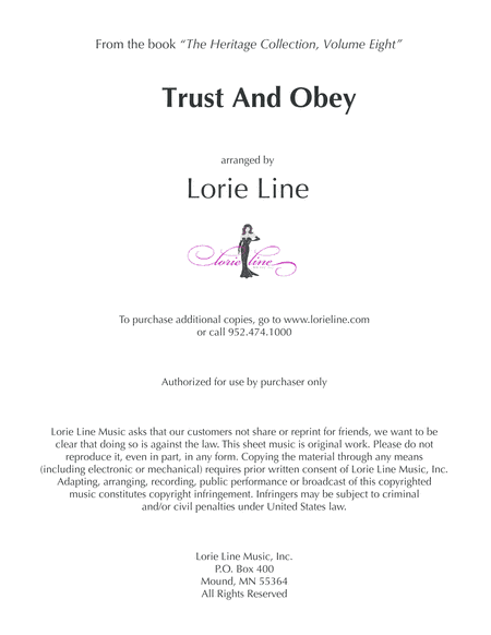 Trust And Obey (arr. Lorie Line)