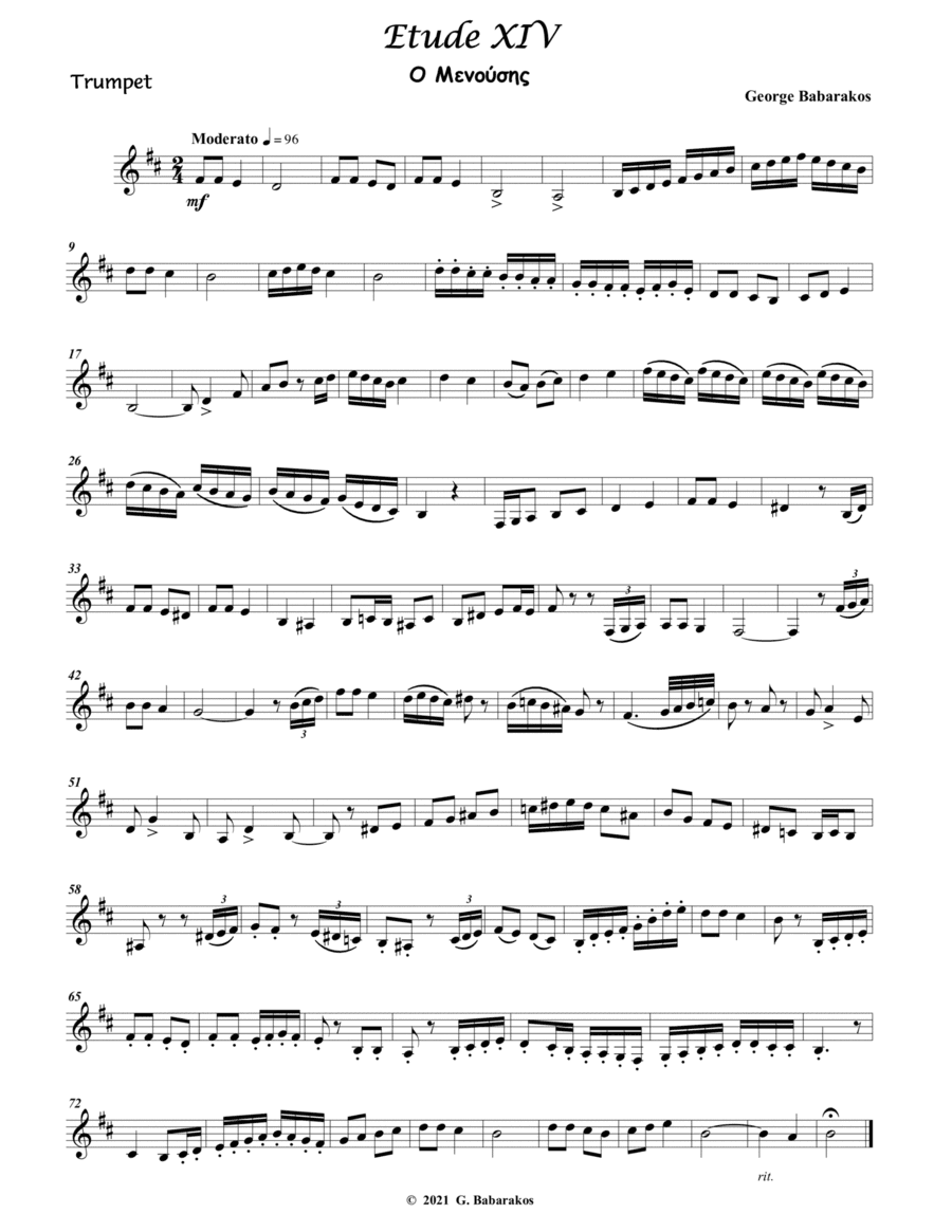 Etude No.?IV for Trumpet ( Based on Greek Traditional Dance )
