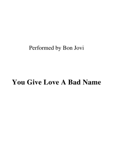 You Give Love A Bad Name (arr. Ronn M)