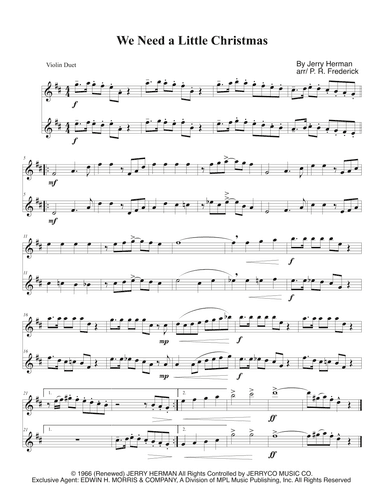 We Need A Little Christmas (arr. P. R. Frederick)