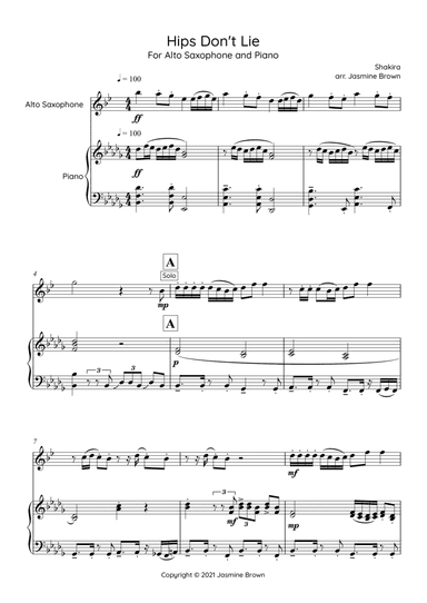 Hips Don't Lie (arr. Jasmine Brown)