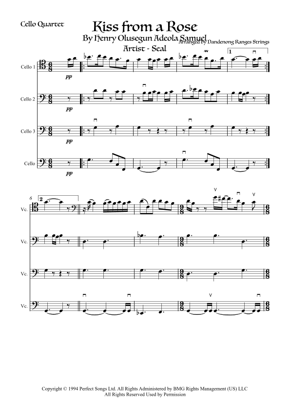Kiss From A Rose (arr. Dandenong Ranges Strings)