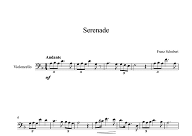 Serenade - Franz Schubert (Cello) (arr. Digital Book Music)